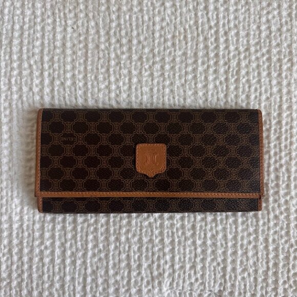 CELINE Vintage Macadam Triomphe Long Wallet - Picture 1 of 10